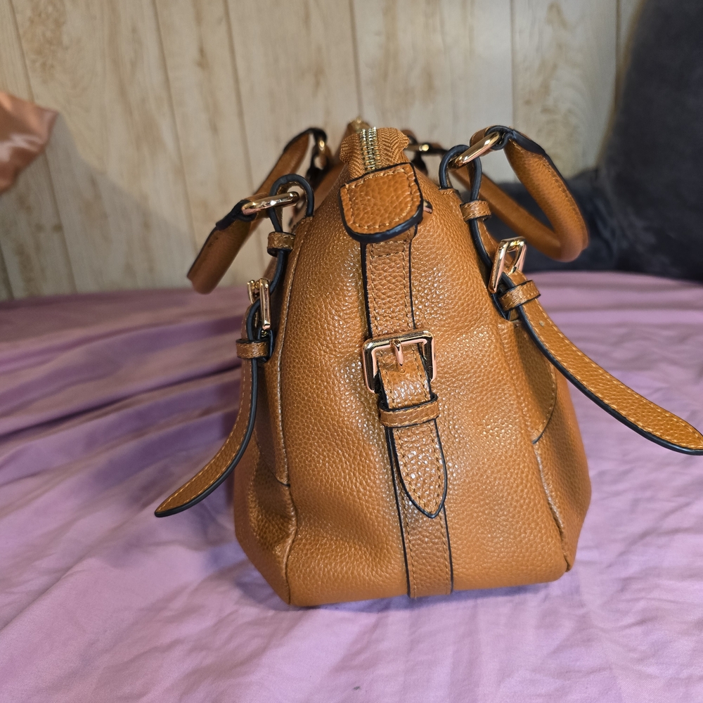 KATTEE Genuine Leather Bag Cognac Brown - Picture 2 of 8